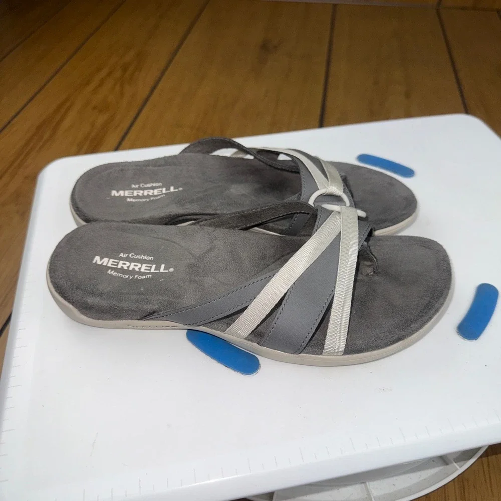 Merrell Terran Post II Charcoal Grey Memory Foam Sandals Womens 5 J000498